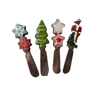 Boston Warehouse 4 Whimsical Christmas Holiday Party Cheese/Butter Spreaders**